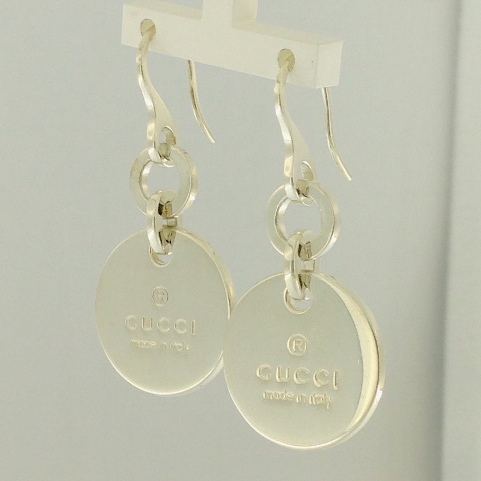 Gucci round hot sale trademark earrings